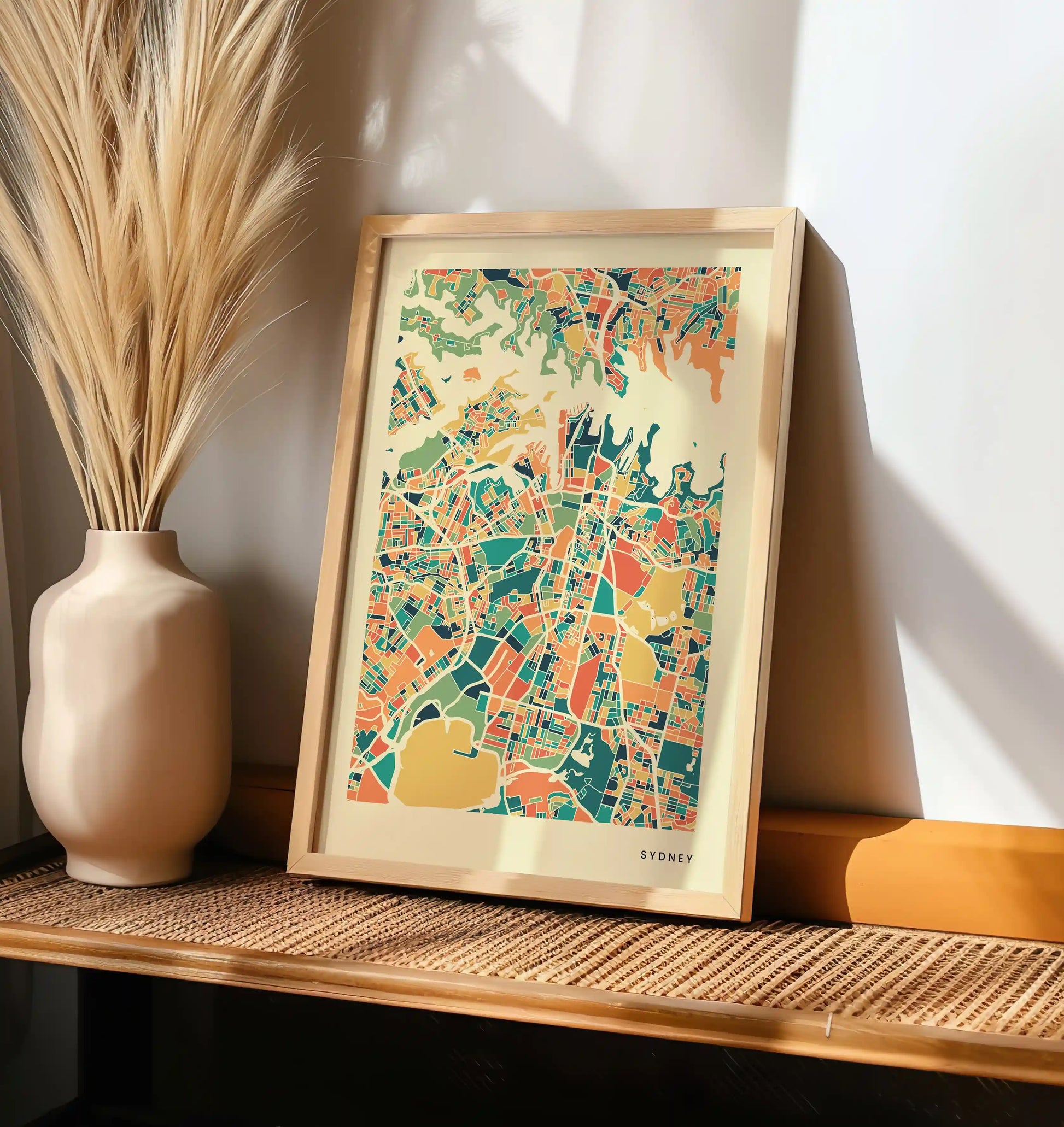 Sydney Stadtkarte Poster – Polychroma Modern Art Print