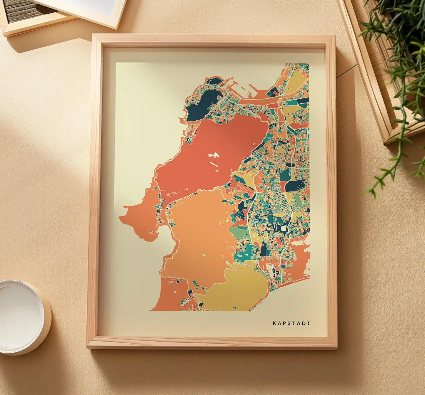 Kapstadt Stadtkarte Poster – Polychroma Modern Art Print