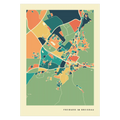Freiburg im Breisgau Stadtkarte Poster – Polychroma Modern Art Print