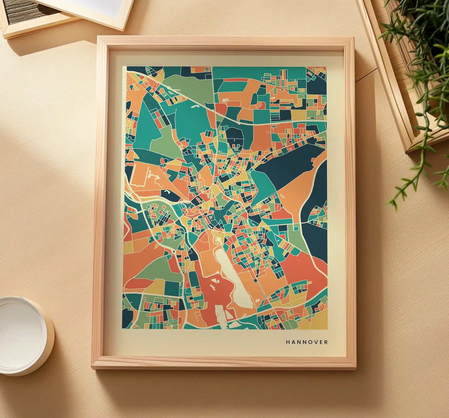 Hannover Stadtkarte Poster – Polychroma Modern Art Print