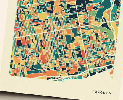 Toronto Stadtkarte Poster – Polychroma Modern Art Print