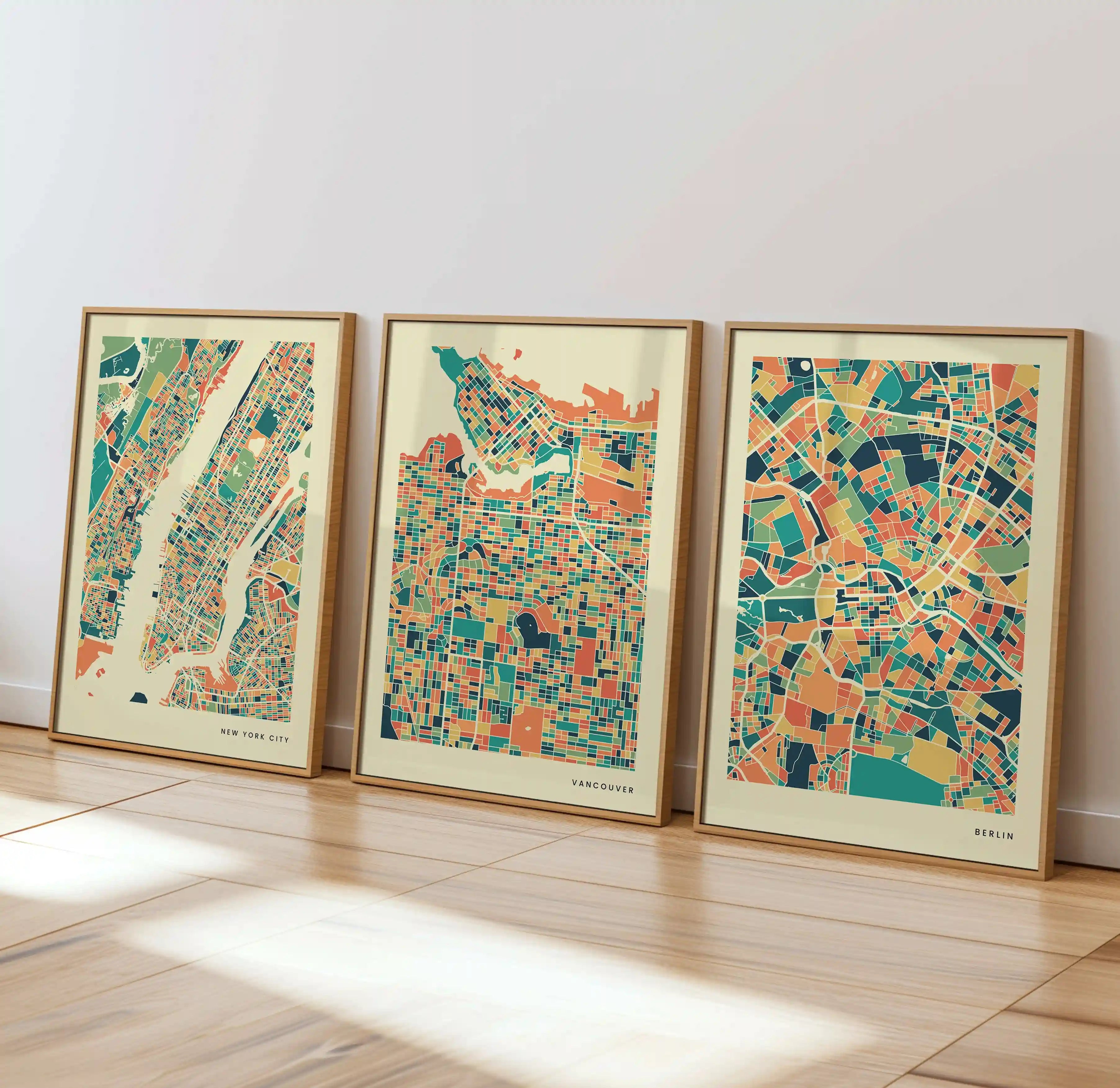 Vancouver Stadtkarte Poster – Polychroma Modern Art Print