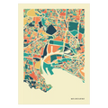 Melbourne Stadtkarte Poster – Polychroma Modern Art Print