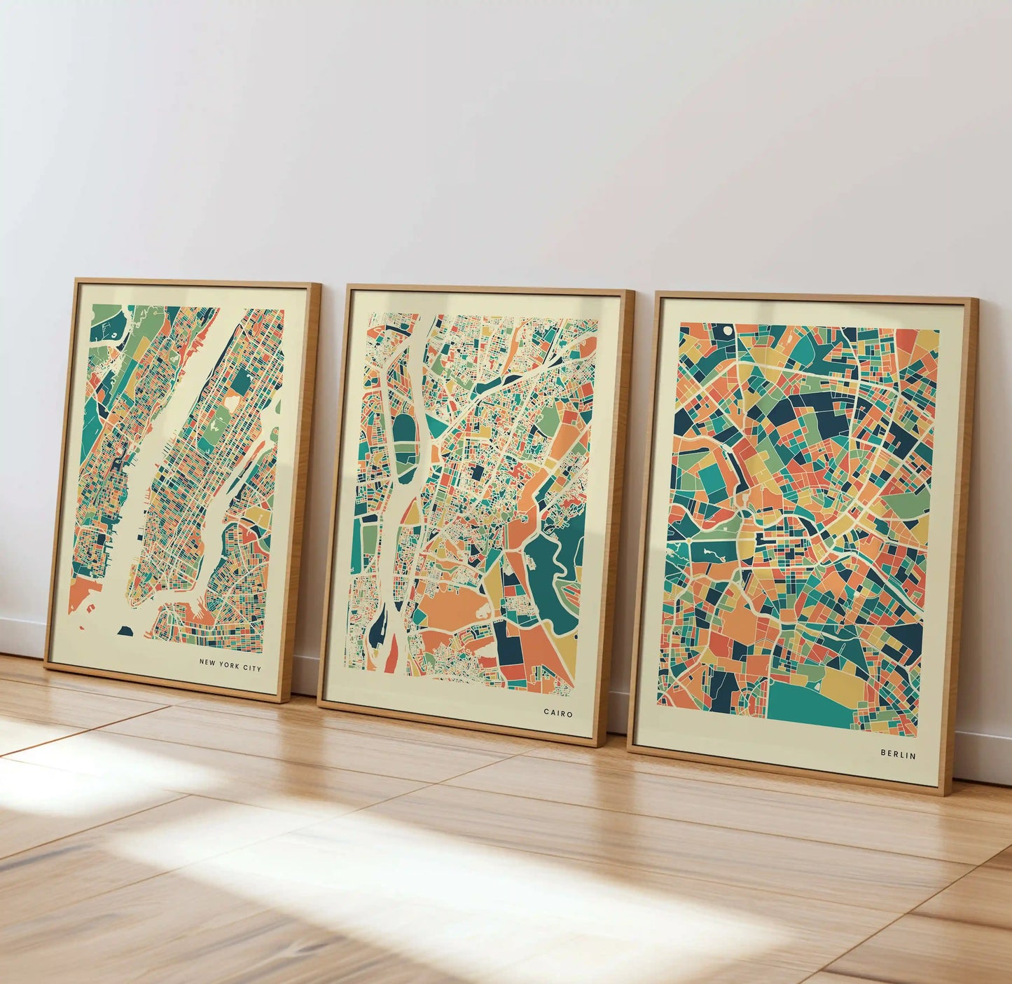 Cairo Stadtkarte Poster – Polychroma Modern Art Print