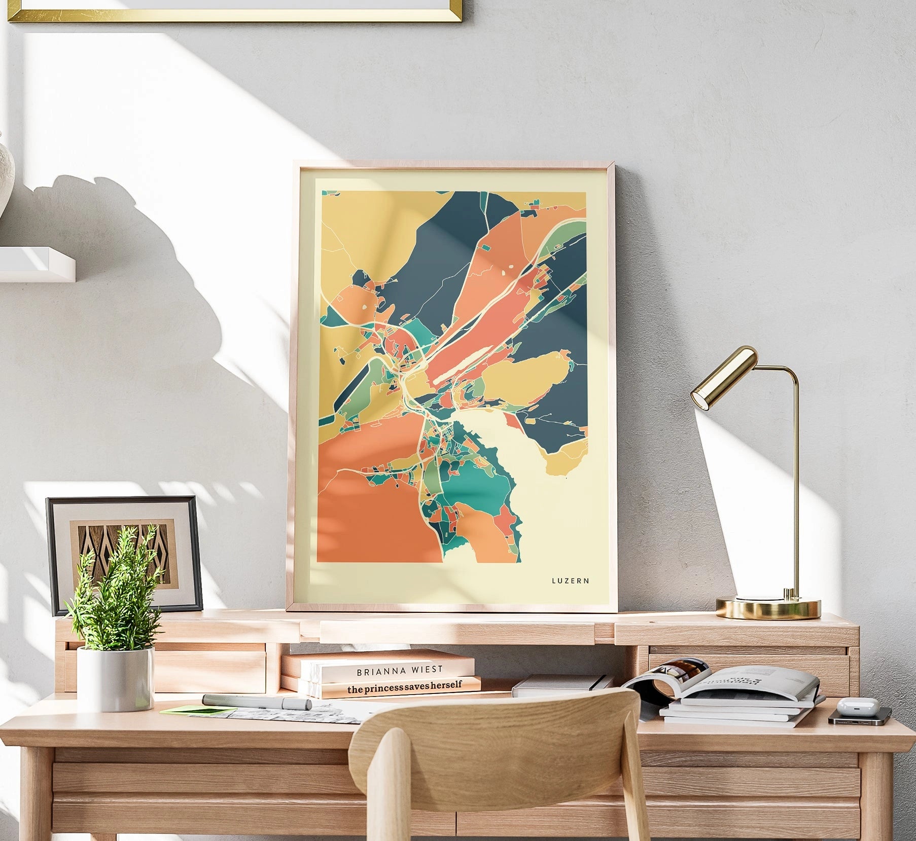 Luzern Stadtkarte Poster – Polychroma Modern Art Print