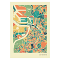 Antwerpen Stadtkarte Poster – Polychroma Modern Art Print