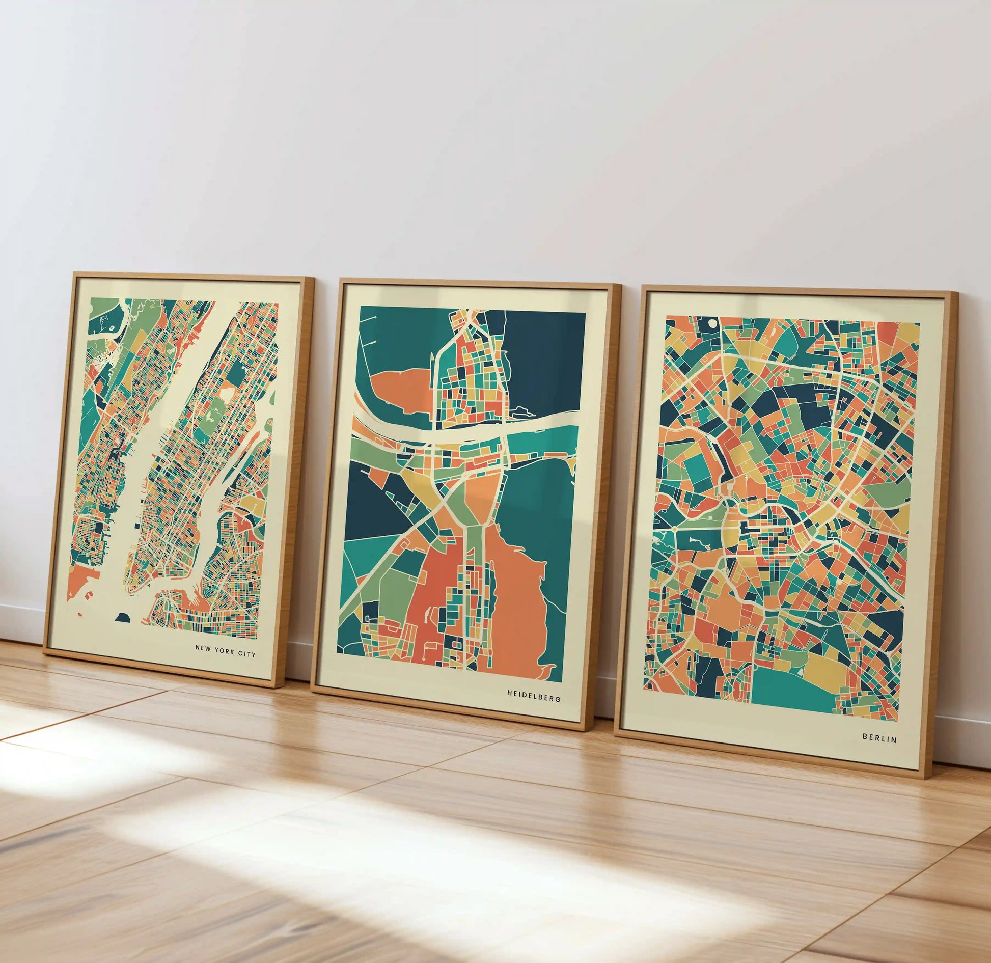 Heidelberg Stadtkarte Poster – Polychroma Modern Art Print