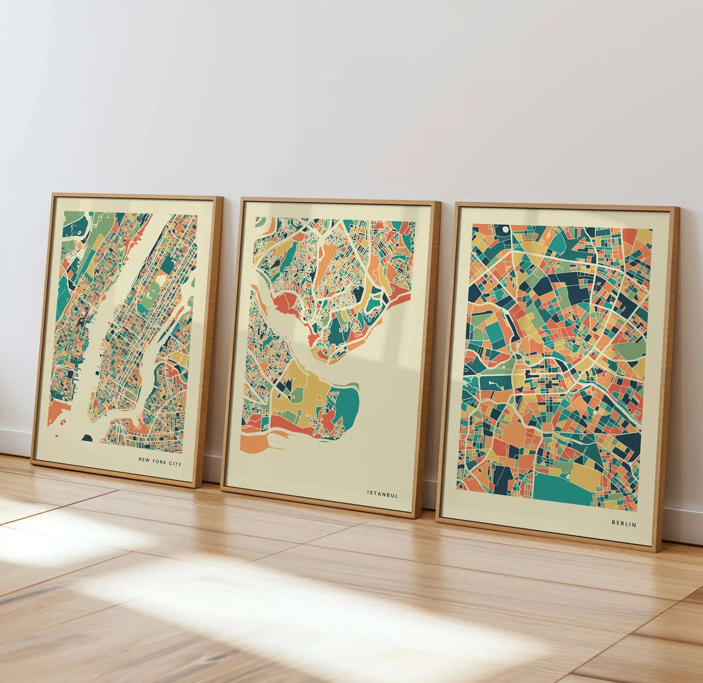 Istanbul Stadtkarte Poster – Polychroma Modern Art Print