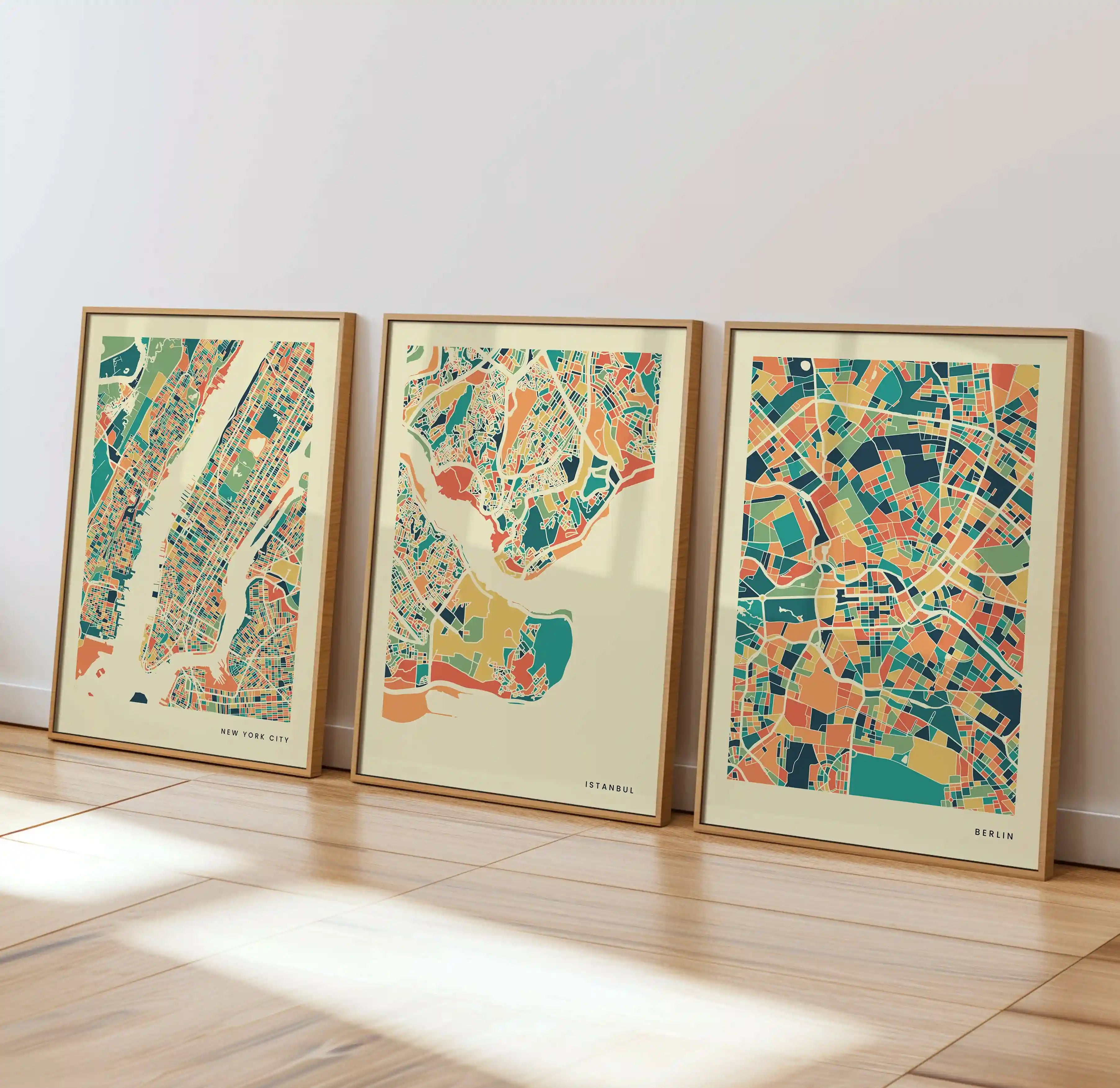 Istanbul Stadtkarte Poster – Polychroma Modern Art Print