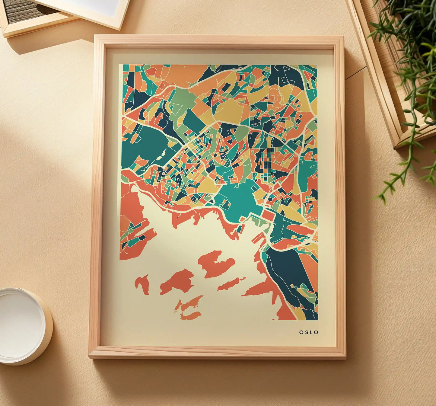Oslo Stadtkarte Poster – Polychroma Modern Art Print