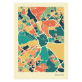 Bradford Stadtkarte Poster – Polychroma Modern Art Print