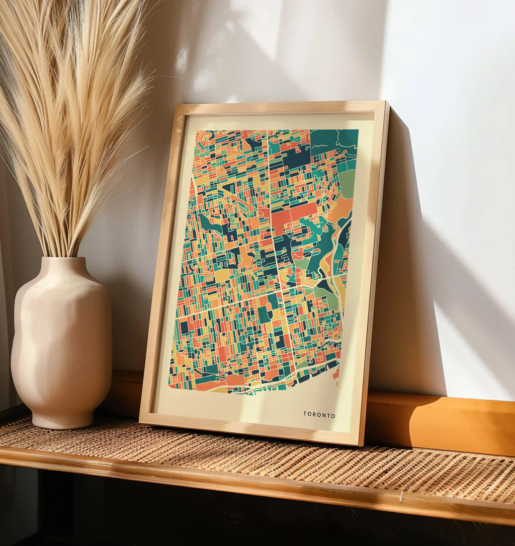 Toronto Stadtkarte Poster – Polychroma Modern Art Print