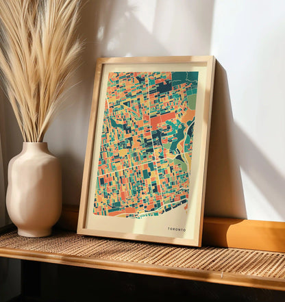 Toronto Stadtkarte Poster – Polychroma Modern Art Print