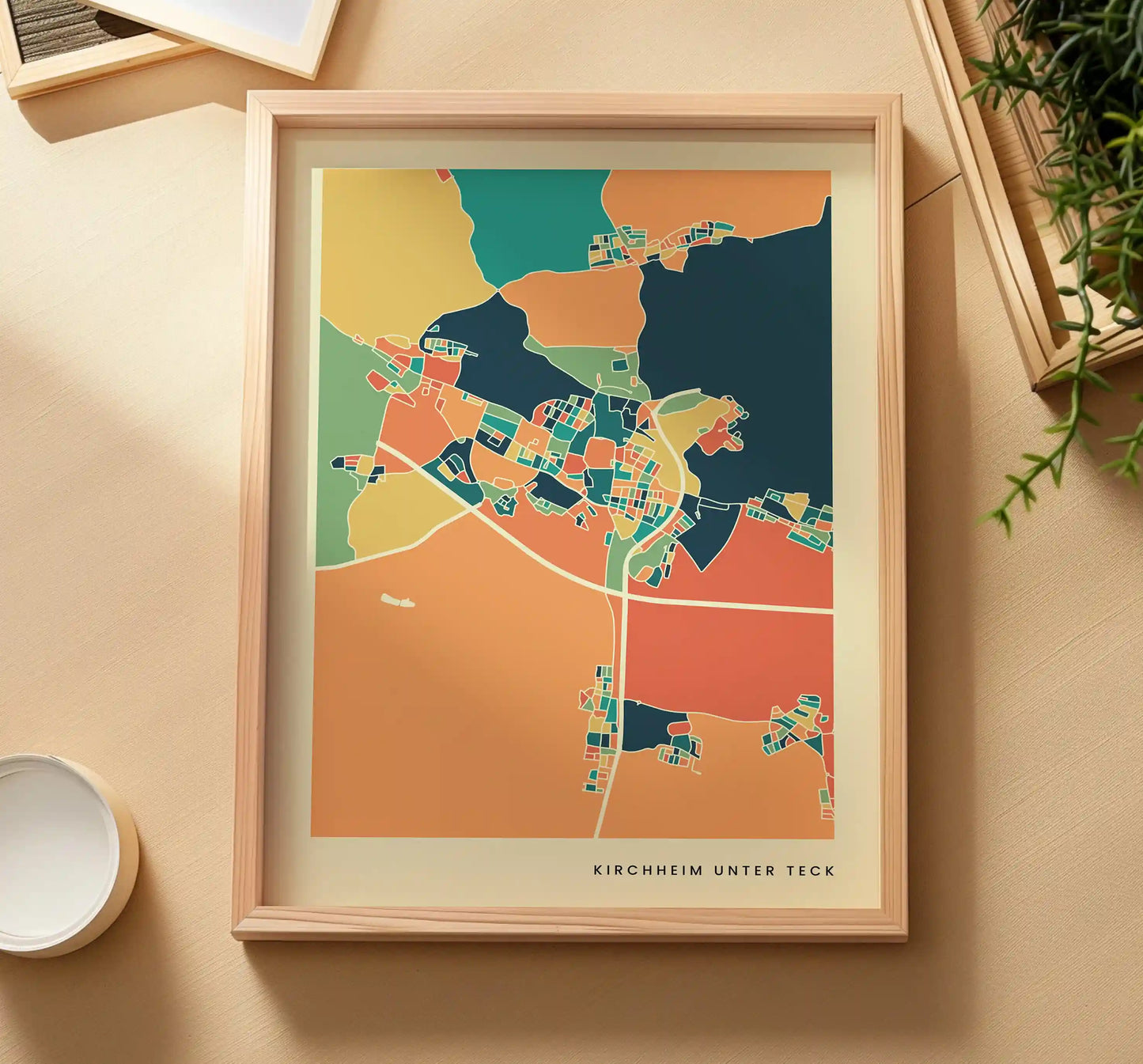 Kirchheim unter Teck Stadtkarte Poster – Polychroma Modern Art Print