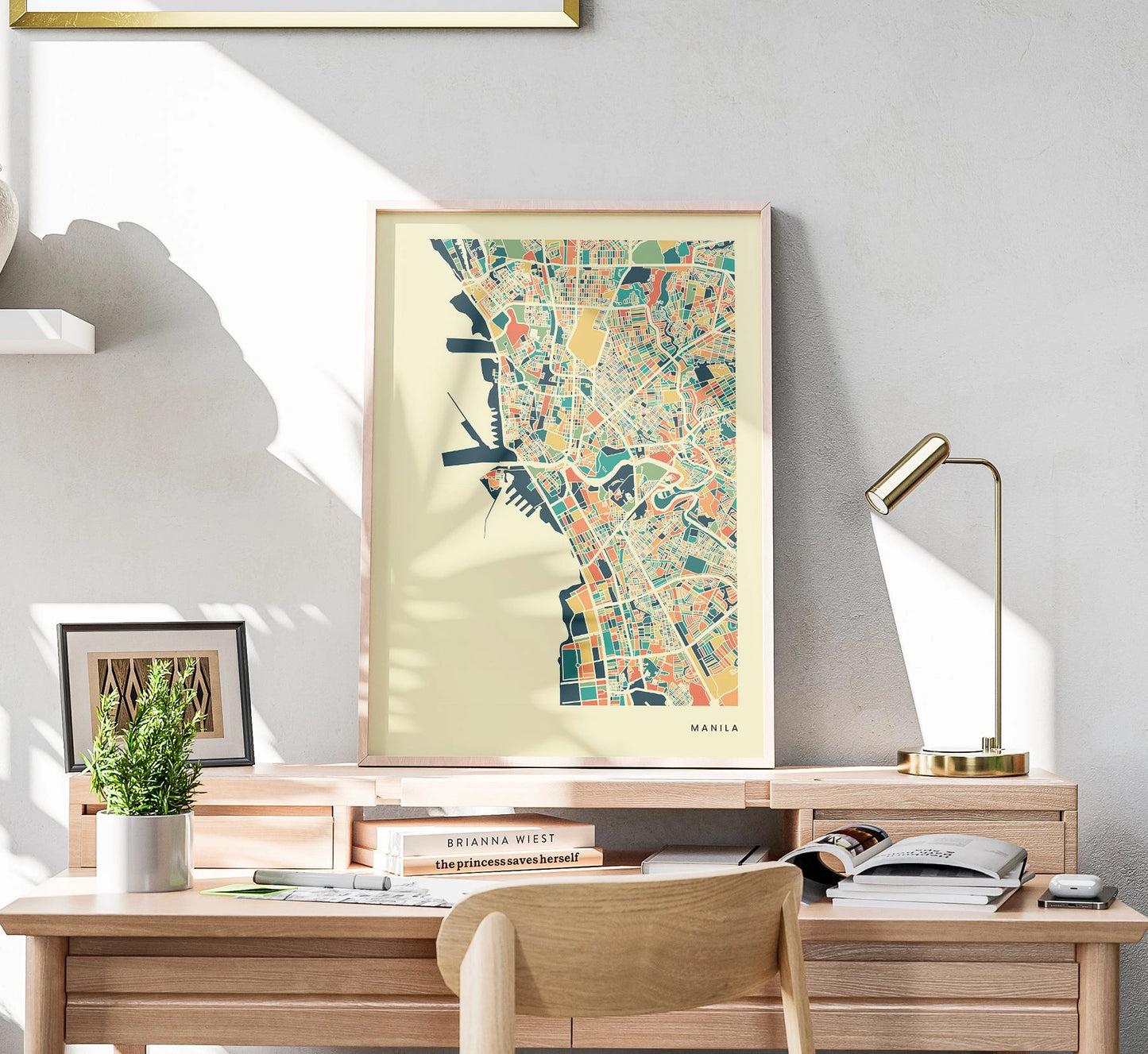 Manila Stadtkarte Poster – Polychroma Modern Art Print