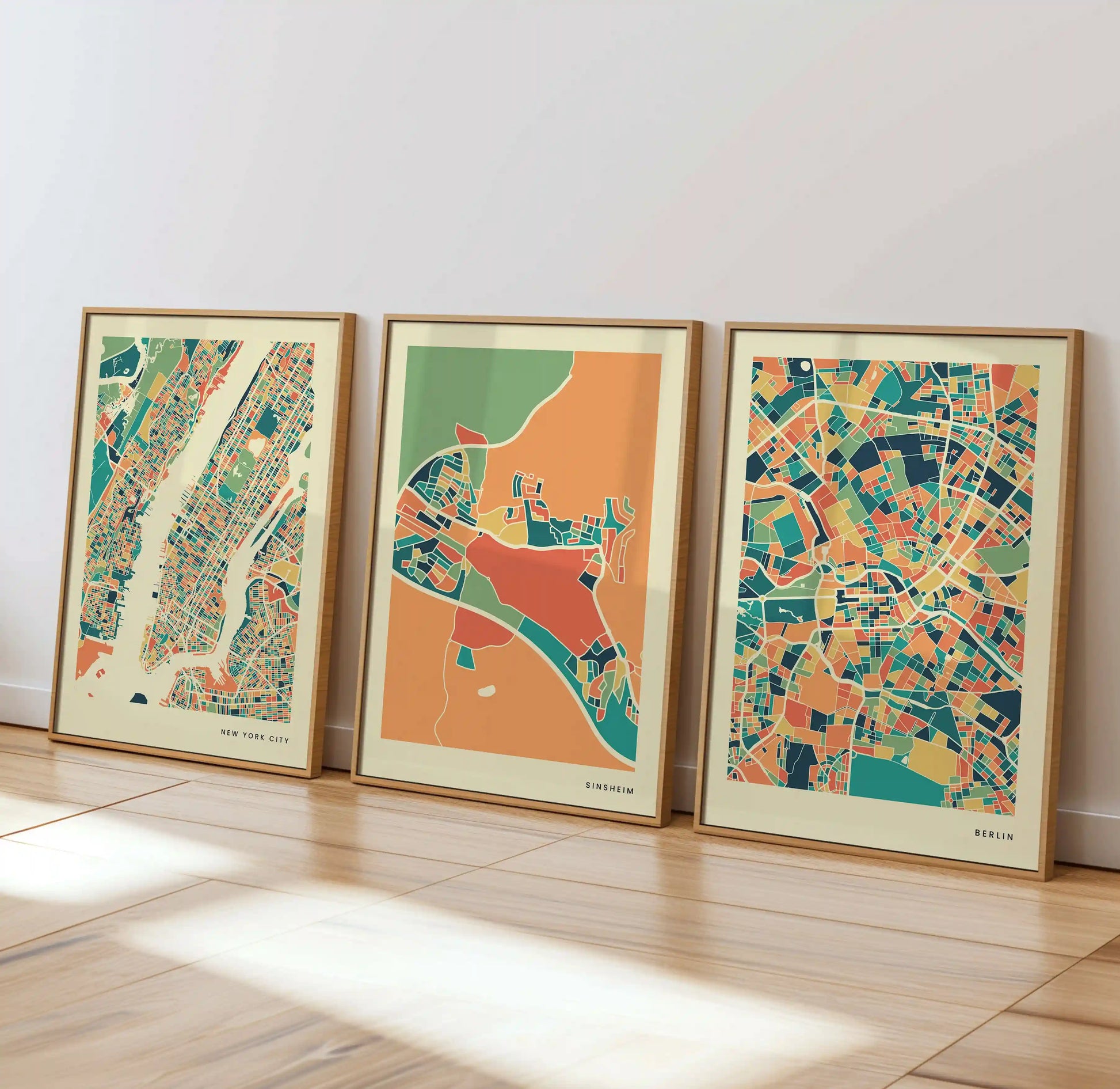 Sinsheim Stadtkarte Poster – Polychroma Modern Art Print