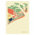 Atlantic City Stadtkarte Poster – Polychroma Modern Art Print