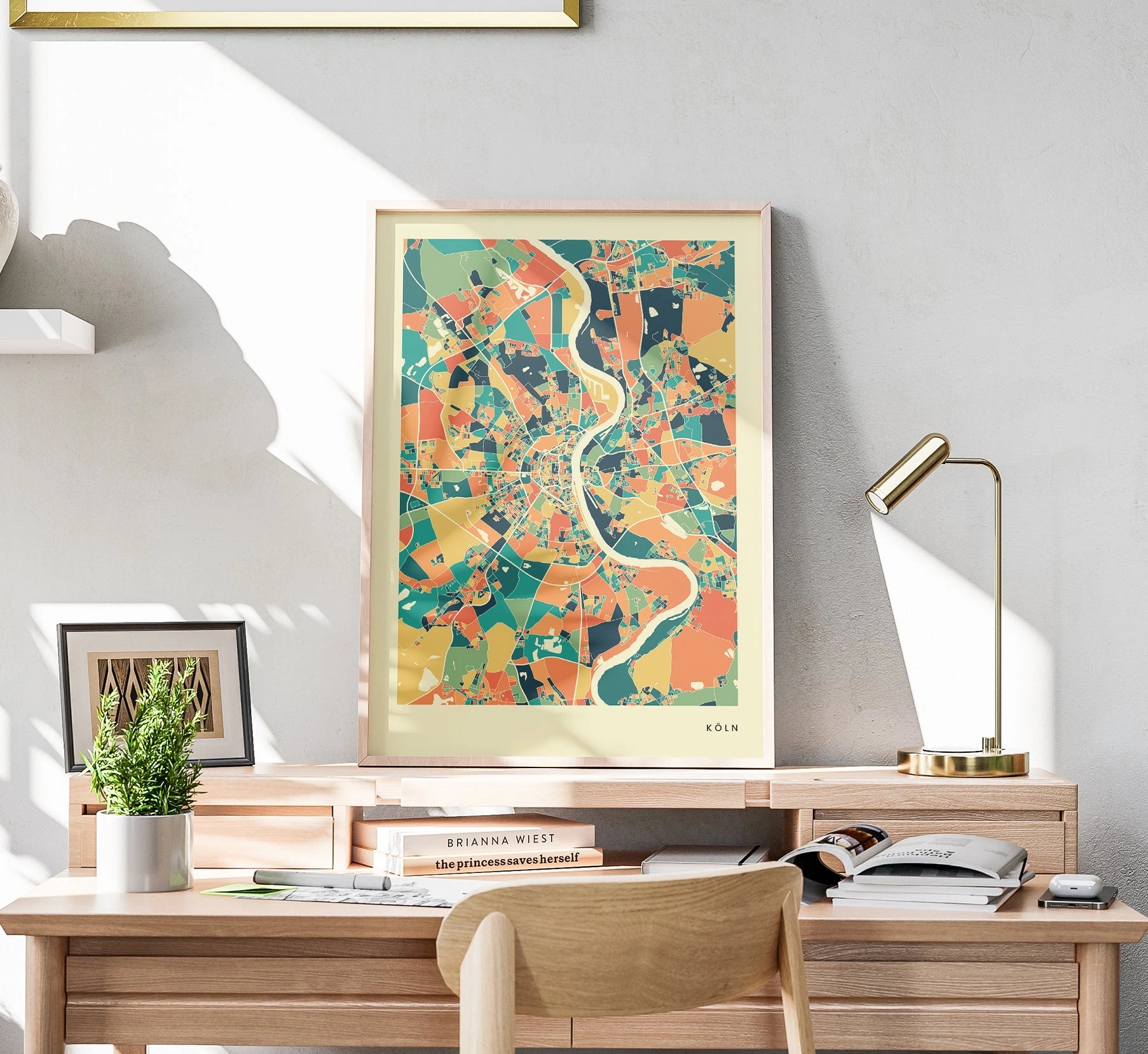 Köln Stadtkarte Poster – Polychroma Modern Art Print