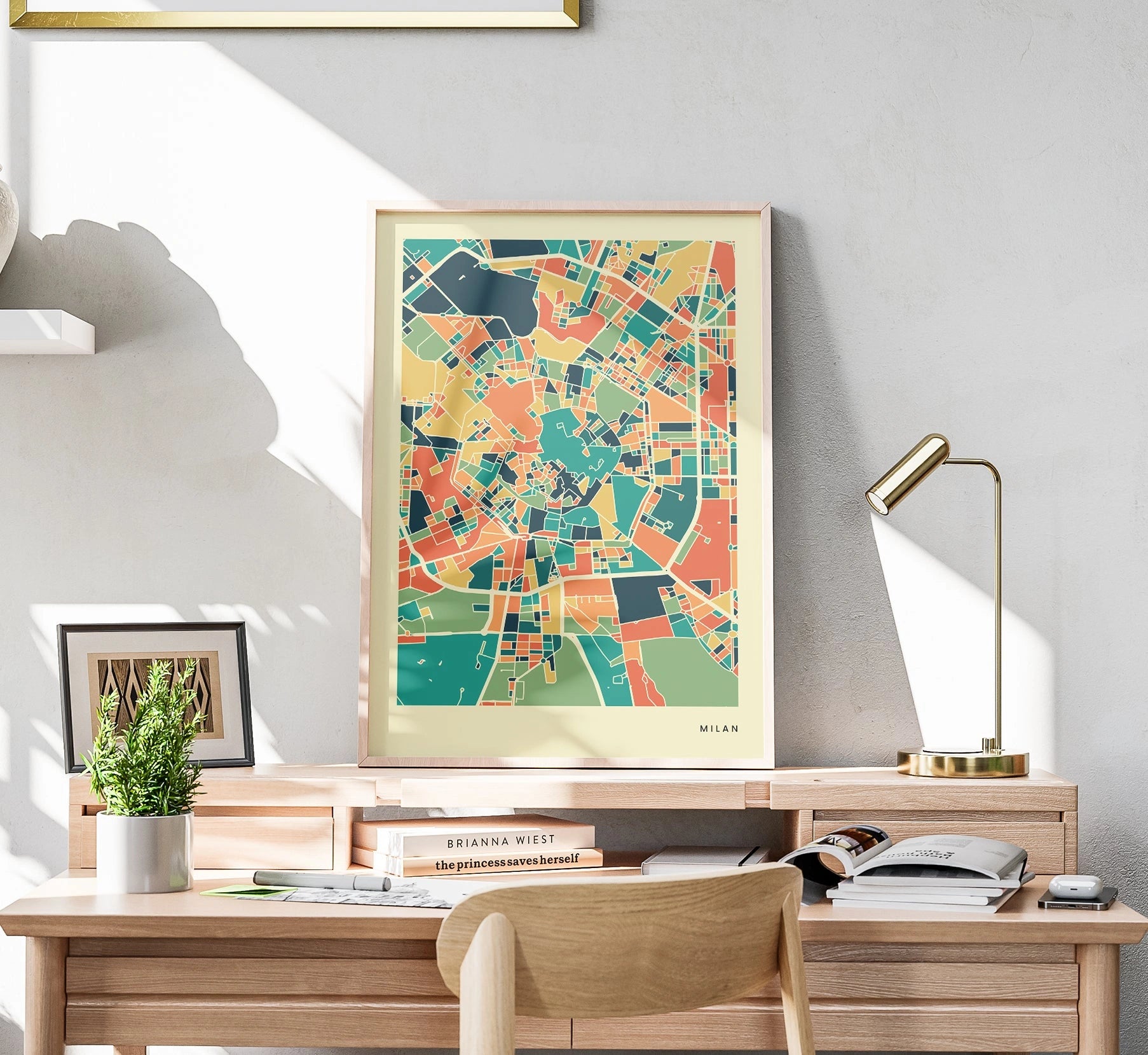 Milan Stadtkarte Poster – Polychroma Modern Art Print