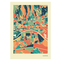 Zagreb Stadtkarte Poster – Polychroma Modern Art Print