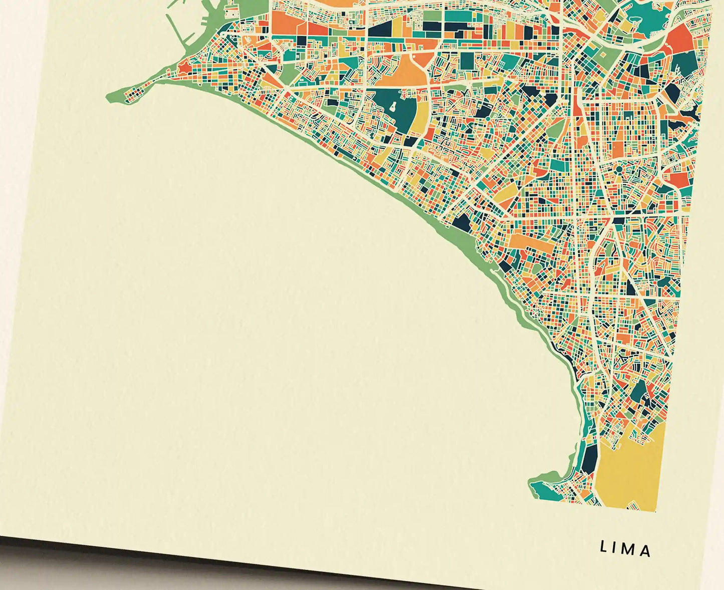 Lima Stadtkarte Poster – Polychroma Modern Art Print