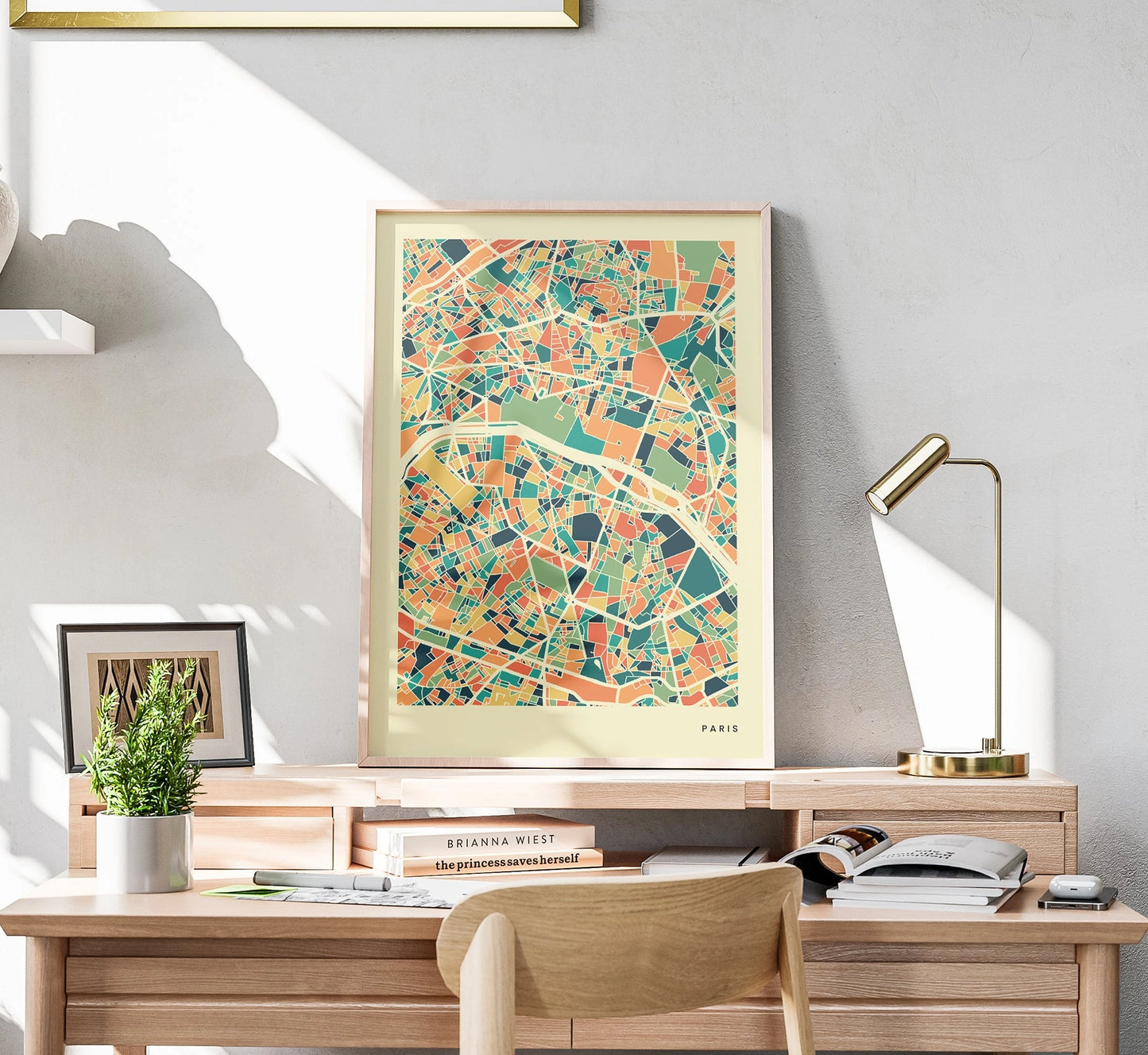Paris Stadtkarte Poster – Polychroma Modern Art Print