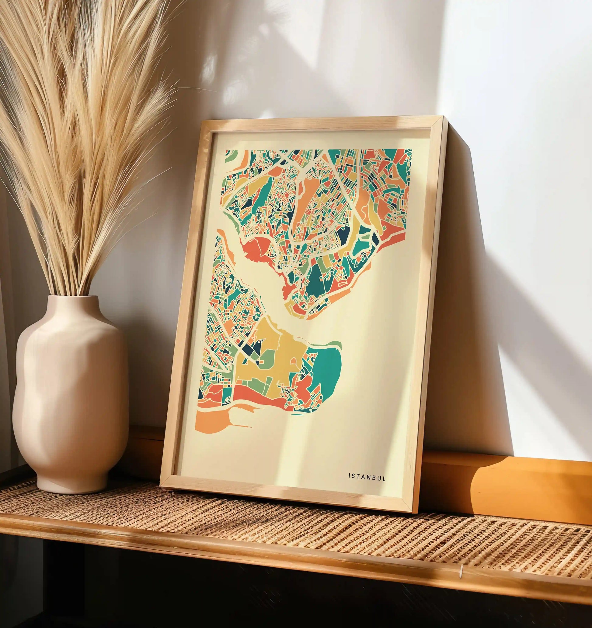 Istanbul Stadtkarte Poster – Polychroma Modern Art Print
