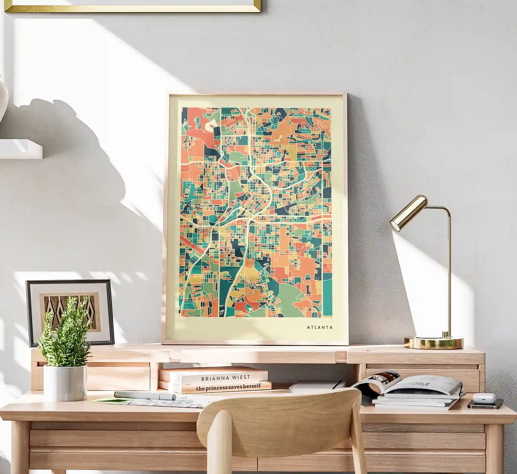 Atlanta Stadtkarte Poster – Polychroma Modern Art Print