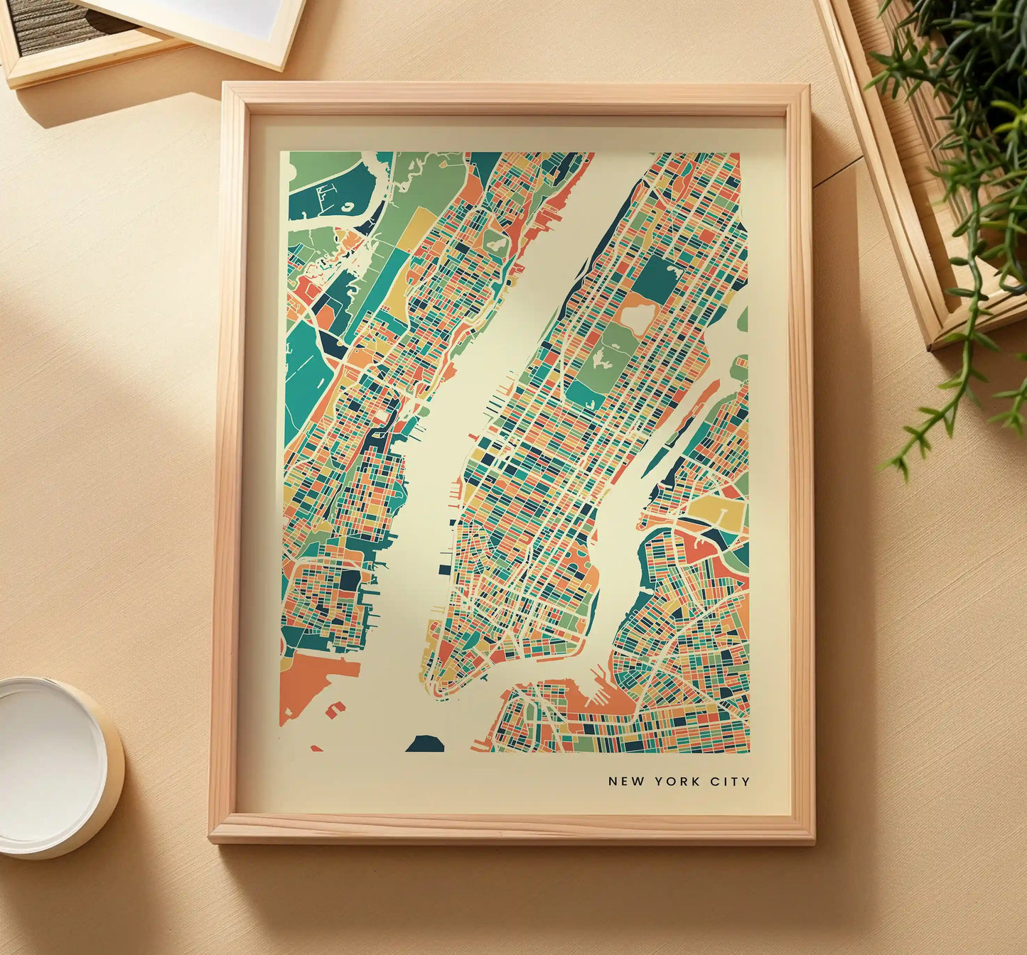 New York City Stadtkarte Poster – Polychroma Modern Art Print
