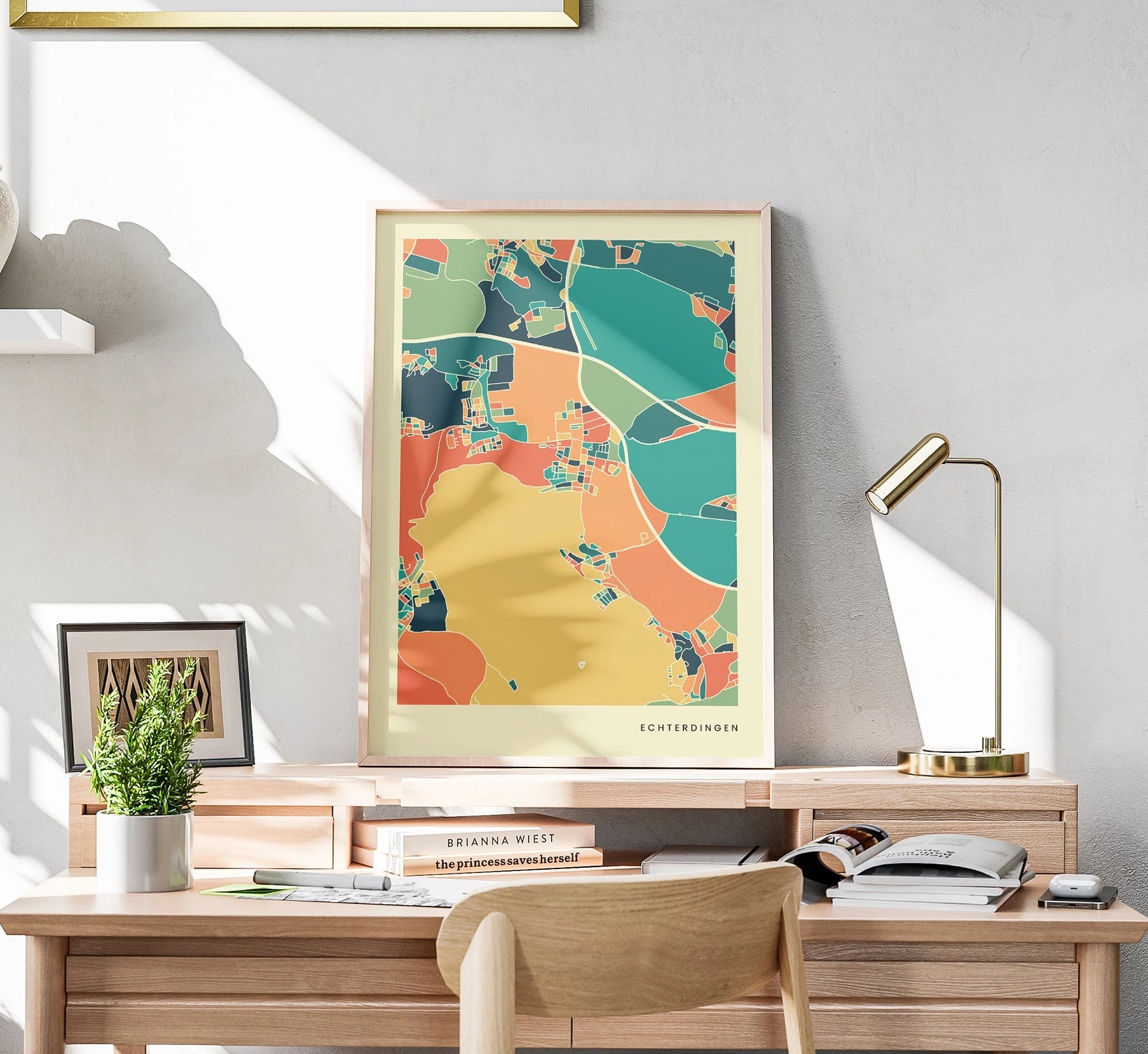 Echterdingen Stadtkarte Poster – Polychroma Modern Art Print