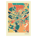 Nürnberg Stadtkarte Poster – Polychroma Modern Art Print