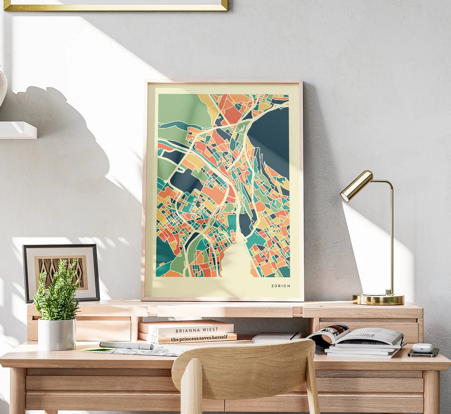 Zürich Stadtkarte Poster – Polychroma Modern Art Print