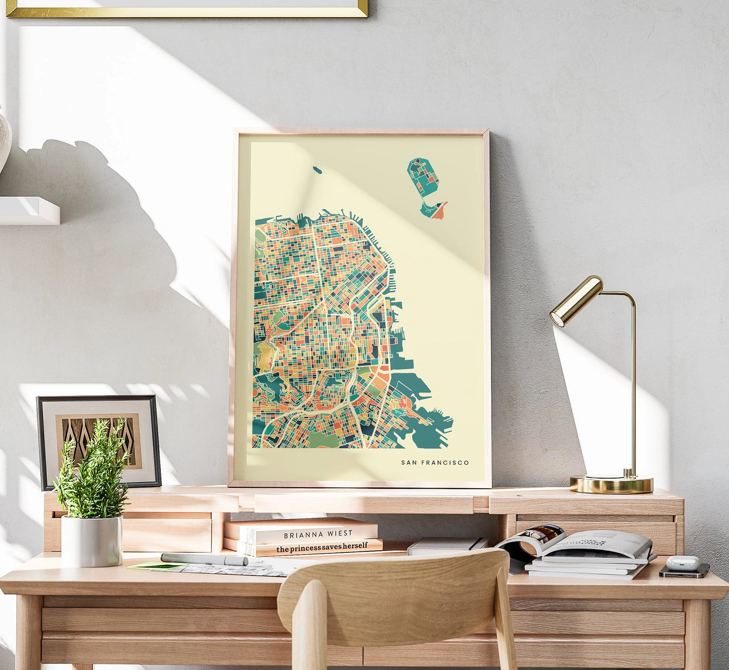 San Francisco Stadtkarte Poster – Polychroma Modern Art Print