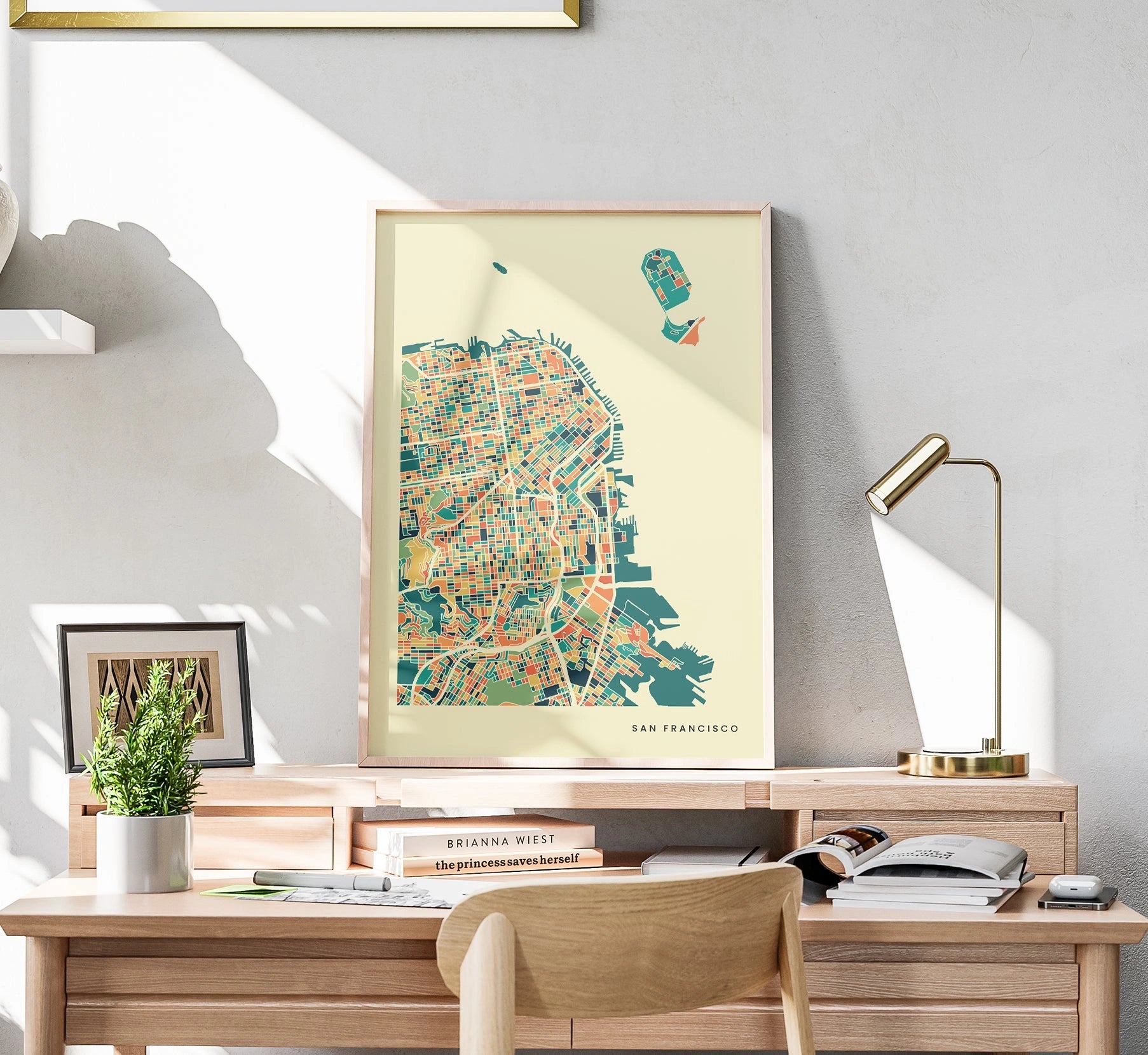 San Francisco Stadtkarte Poster – Polychroma Modern Art Print
