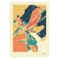 Luzern Stadtkarte Poster – Polychroma Modern Art Print