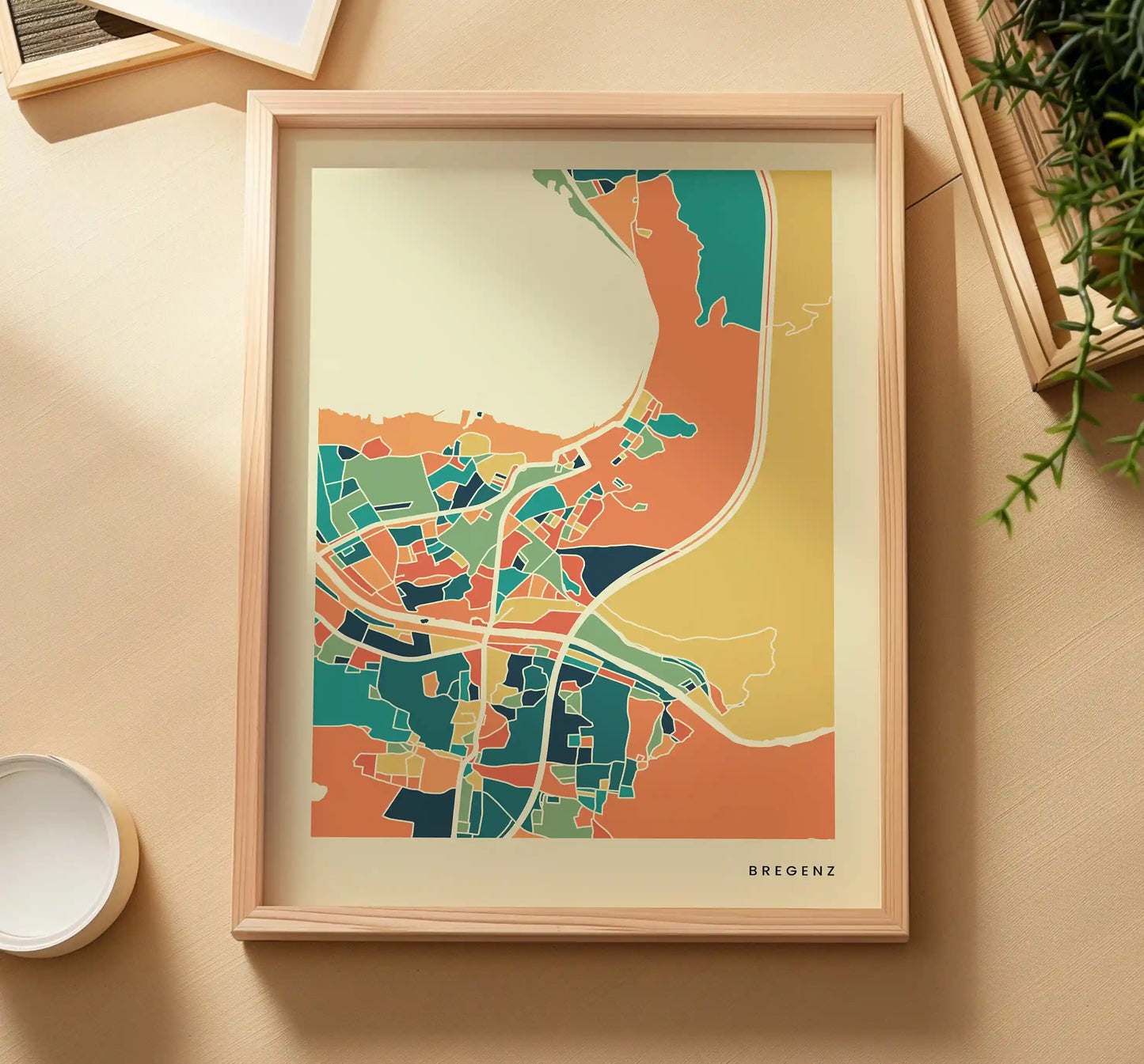 Bregenz Stadtkarte Poster – Polychroma Modern Art Print