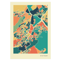 Stuttgart Stadtkarte Poster - Polychroma Stadtplan Modern Art Print Stadtkarte Poster – Polychroma Modern Art Print