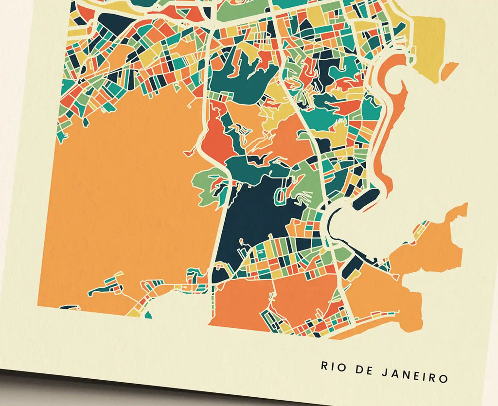 Rio De Janeiro Stadtkarte Poster – Polychroma Modern Art Print