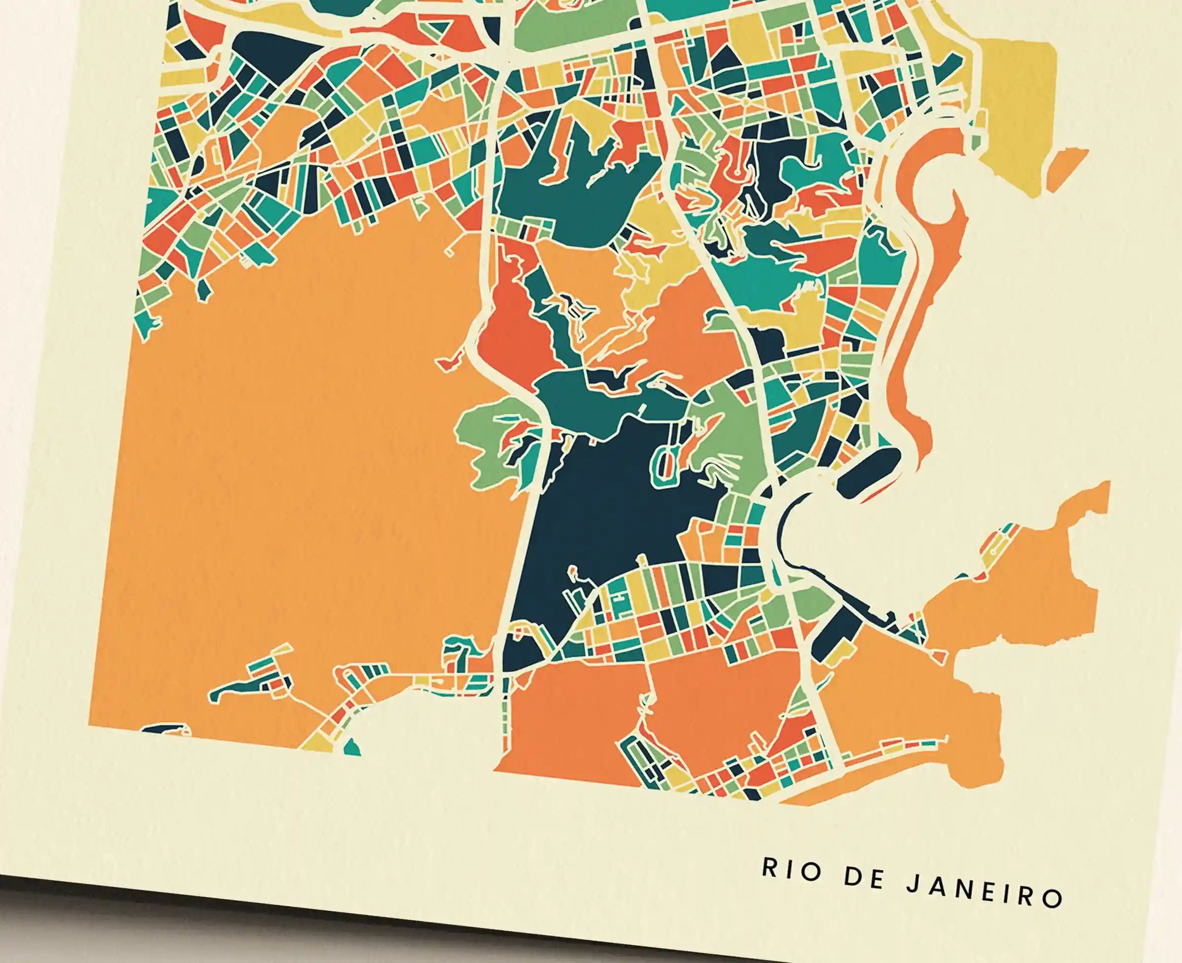 Rio De Janeiro Stadtkarte Poster – Polychroma Modern Art Print