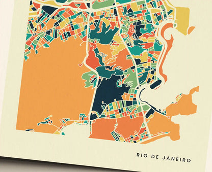 Rio De Janeiro Stadtkarte Poster – Polychroma Modern Art Print