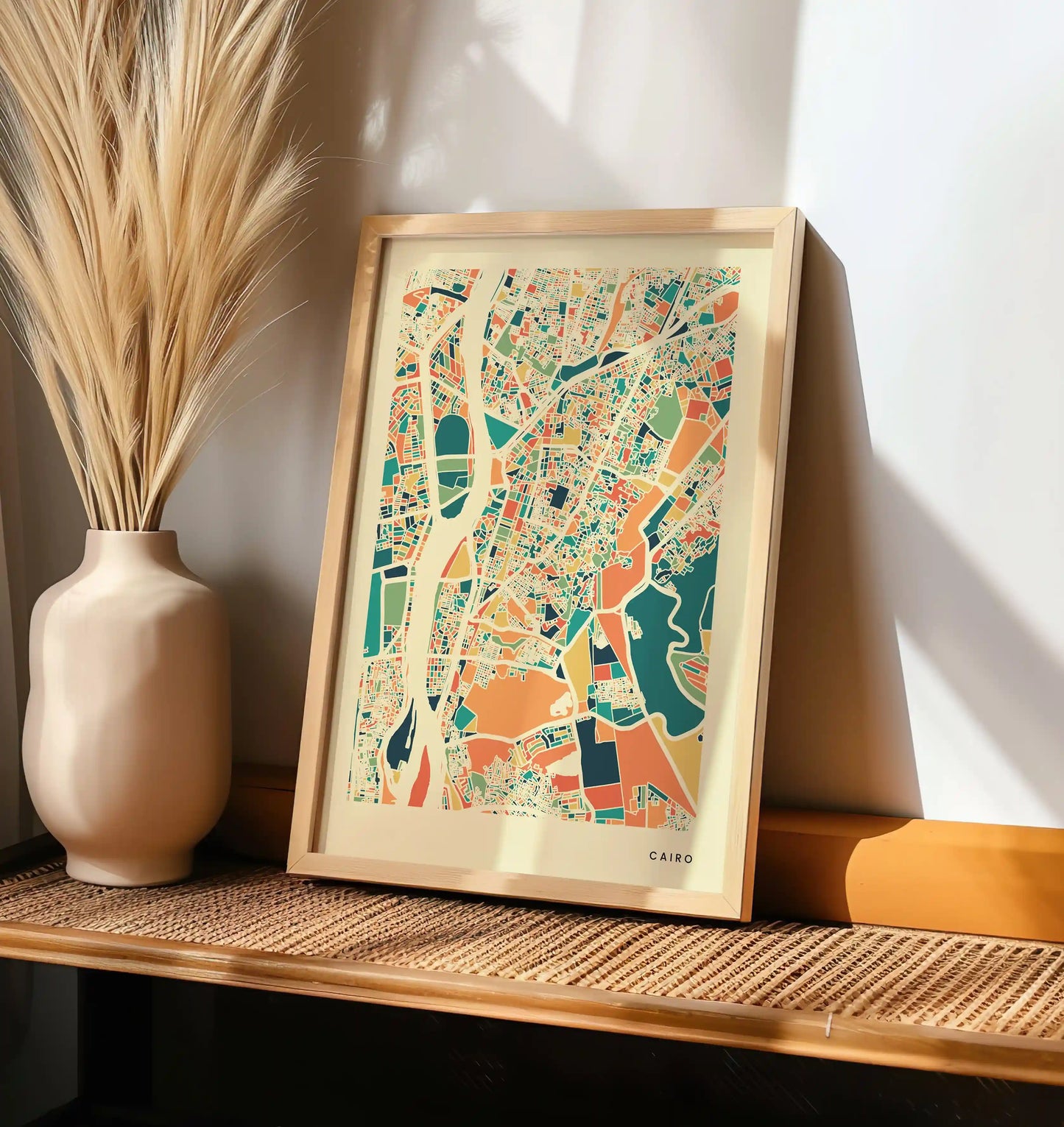 Cairo Stadtkarte Poster – Polychroma Modern Art Print