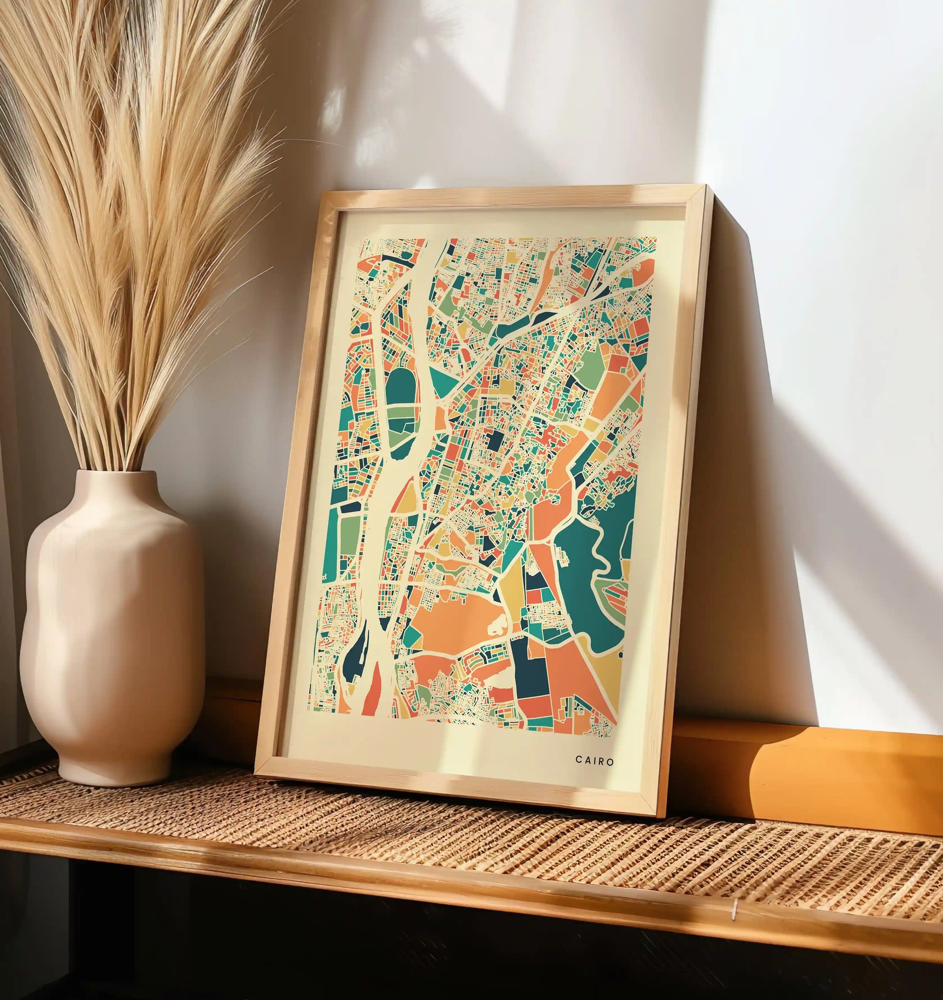 Cairo Stadtkarte Poster – Polychroma Modern Art Print