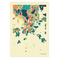 Helsinki Stadtkarte Poster – Polychroma Modern Art Print