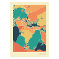 Göppingen Stadtkarte Poster – Polychroma Modern Art Print