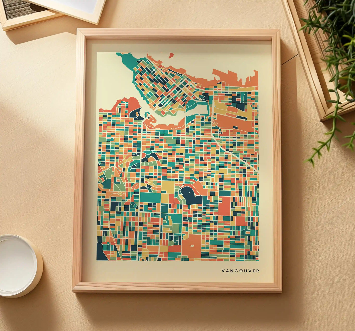 Vancouver Stadtkarte Poster – Polychroma Modern Art Print