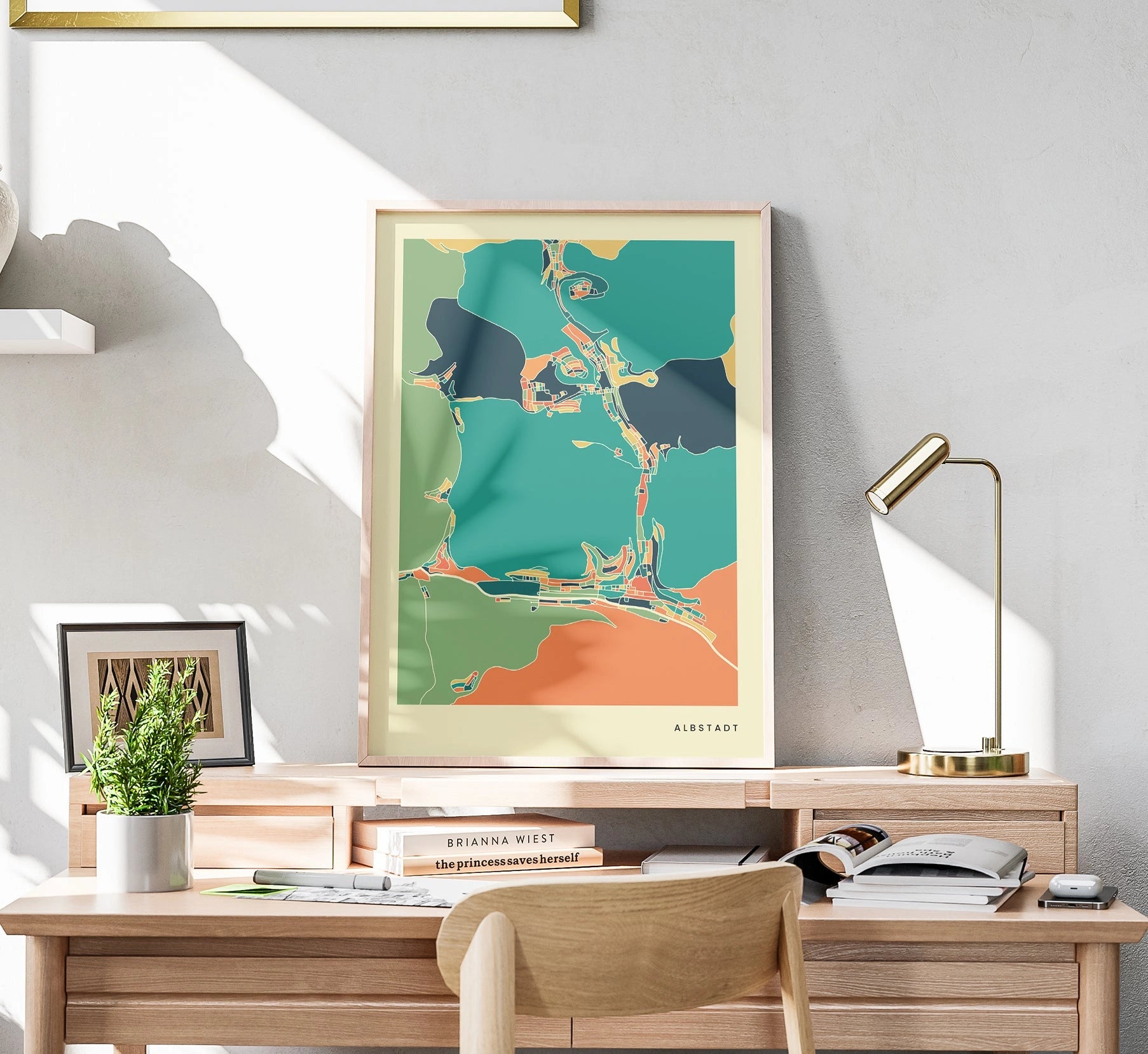 Albstadt Stadtkarte Poster – Polychroma Modern Art Print