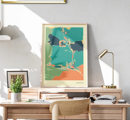 Albstadt Stadtkarte Poster – Polychroma Modern Art Print
