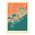 St. Gallen Stadtkarte Poster – Polychroma Modern Art Print