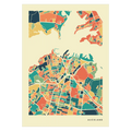 Auckland Stadtkarte Poster – Polychroma Modern Art Print