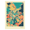 Chemnitz Stadtkarte Poster – Polychroma Modern Art Print